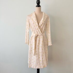 🌼 Vintage Miss Elaine Union Made Seersucker Wrap Dress Robe Sz S/M 🌼